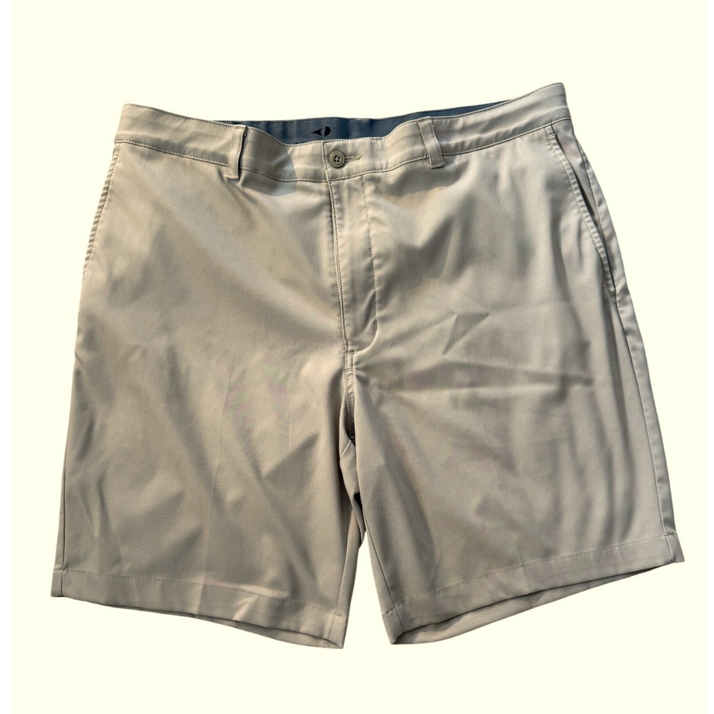 Grand Slam Golf Shorts Mens 38 Tan Flat Front Performance Moisture Wicking 9" - Picture 1 of 5